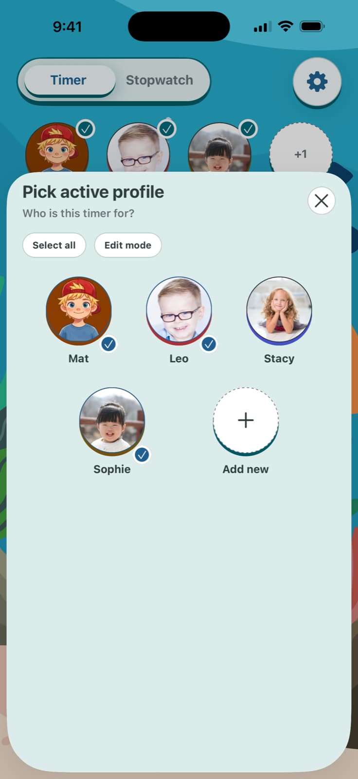 TickTod child profiles