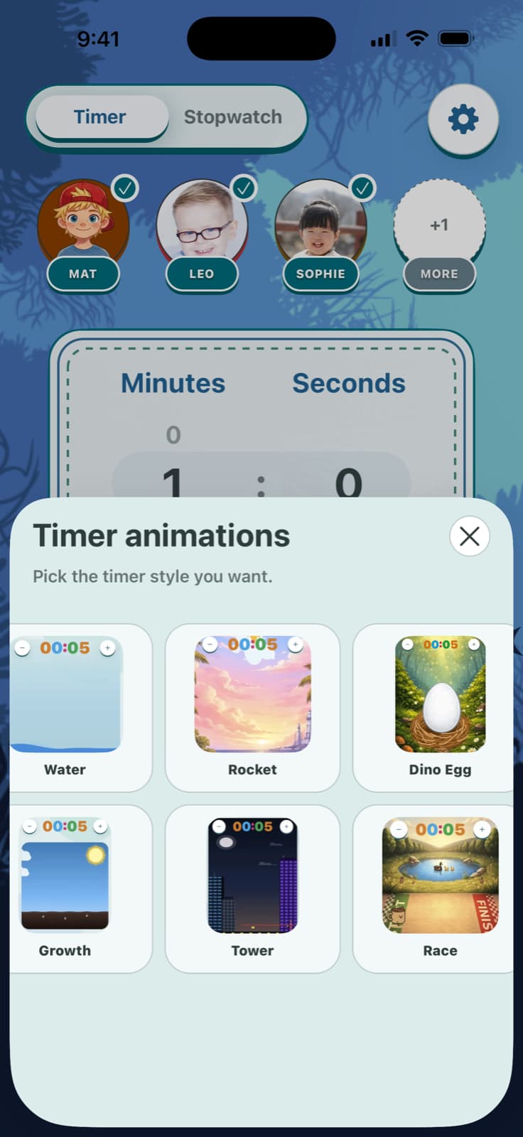 TickTod timer themes and animation options